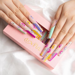 LOVFUL Wild Blooming square long nails ready for durable wear