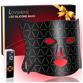 Lovsheme LED Face Mask on the face for at-home light therapy