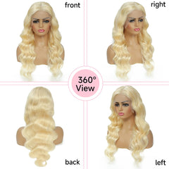 Loyom 613 wig back view showing full body wave and thickness