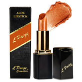 L'Paige Frosted Copper Lipstick with bronze glow for radiant lips.