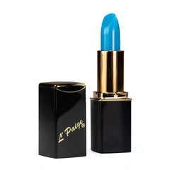 L'Paige LBL lipstick bullet changing blue to berry for a personalized shade.