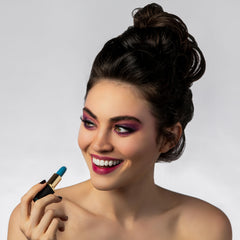 L'Paige LBL creamy finish delivering smooth lip color.