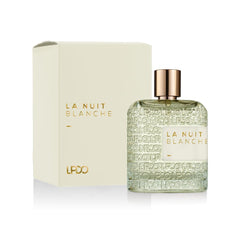LPDO La Nuit Blanche bottle pour for an elegant evening fragrance with lasting sillage