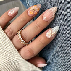 LPOODDNU almond medium press-on nails for comfortable everyday wear