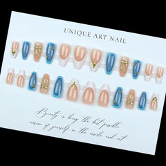 LPOODDNU 24-piece kit with glue tabs for simple, temporary manicures.