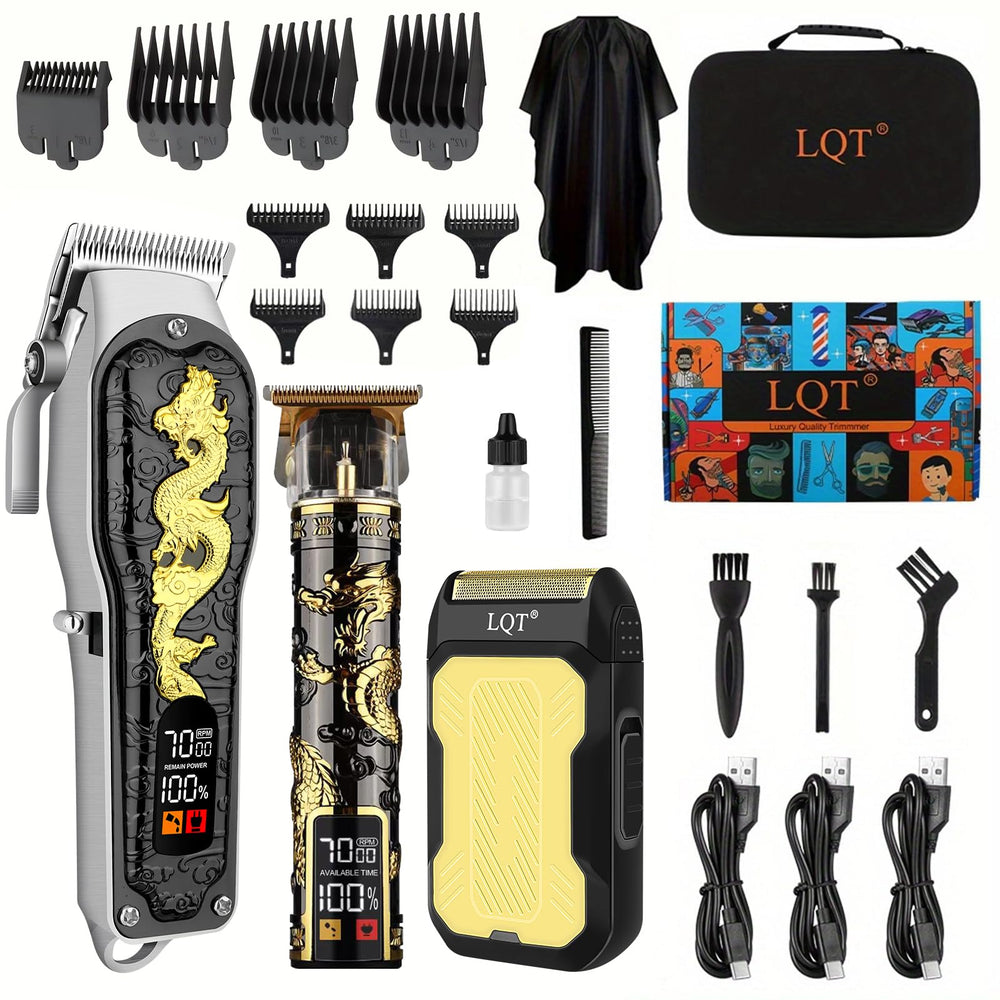 LQT hair clipper set with LED display for precise at-home grooming.