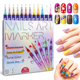 LRMEUMA 12 colors nail art pens set for vibrant DIY designs