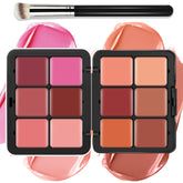 LSxia 12-color cream palette close-up with blendable blush shades.