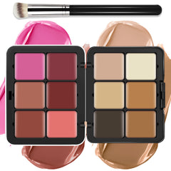 LSxia 12-color cream palette display with versatile shades for daily makeup