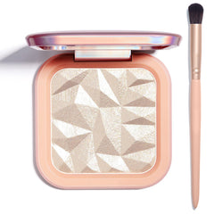 LSxia highlighter palette Champagne Gold packaging showcases premium glow for on-the-go makeup.