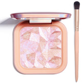 LSxia highlighter palette in pink gold swatches for a natural glow