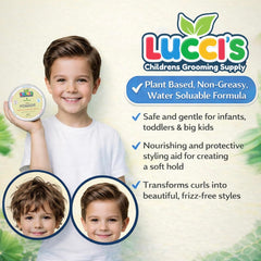 Application close-up of LUCCI'S Baby Hair Gel for easy styling.