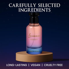 Lucianno Star Dust floral detail highlights tropical heart for versatile fragrance.