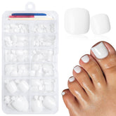 LuckForever 168pc toe nails kit with white tips for quick, mess-free pedicures at home.