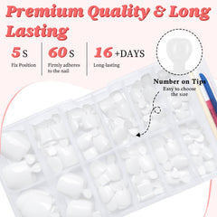 LuckForever nail glue ensures quick, secure fit for busy days.
