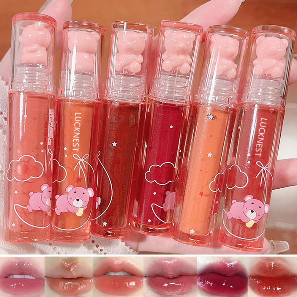 LuckNest Bear Lip Glaze packaging featuring cute bear design for gifting
