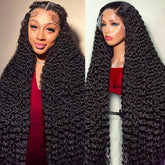 Lucksee deep wave lace front wig closeup showing natural hairline for daily styling