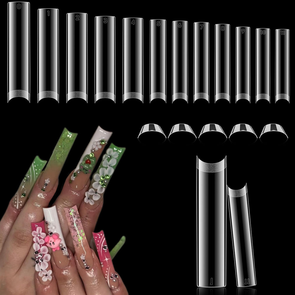 Luckyfairy 2XL straight square nail tips in packaging for quick salon selection