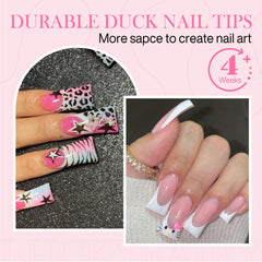 Luckyfairy duck nail tips with glossy soft gel clear finish