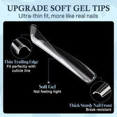 Luckyfairy no C-curve edge design for comfortable wear on flat nail beds