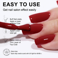 L'UGX Gel nail on LED lamp captures quick cure and shine.