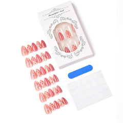 Lukmexor glue-on nails kit includes file and jelly stickers for easy application.