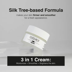 LULLAGE Eye Cream smooths fine lines and brightens dark circles for a refreshed look.
