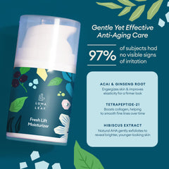 LUMA & LEAF hibiscus focus image highlights a tightened texture for smoother skin.