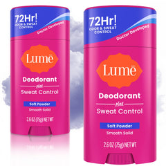 Lume Deodorant Plus Sweat Control soft powder stick for all-day protection