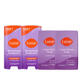 Lume deodorant sticks in lavender sage provide all-day odor control.