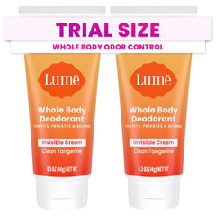 Lume mini deodorant tube in Clean Tangerine for on-the-go odor control.