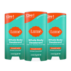 Lume minted cucumber smooth-stick front view highlighting all-day odor control