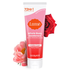 Lume Peony Rose tube front for all-over odor control.
