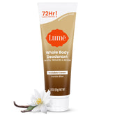 Lume Whole Body Deodorant bottle in Vanilla Bliss provides all day odor control.