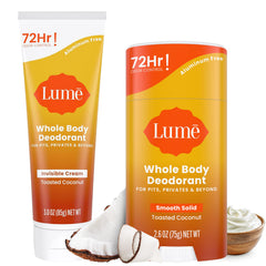 Lume cream-tube deodorant for all-day odor control on sensitive skin.