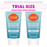Lume Whole Body Deodorant mini-tube unscented application, for all-day odor control.