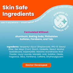 Lume unscented deodorant stick applying on arm shows smooth glide.