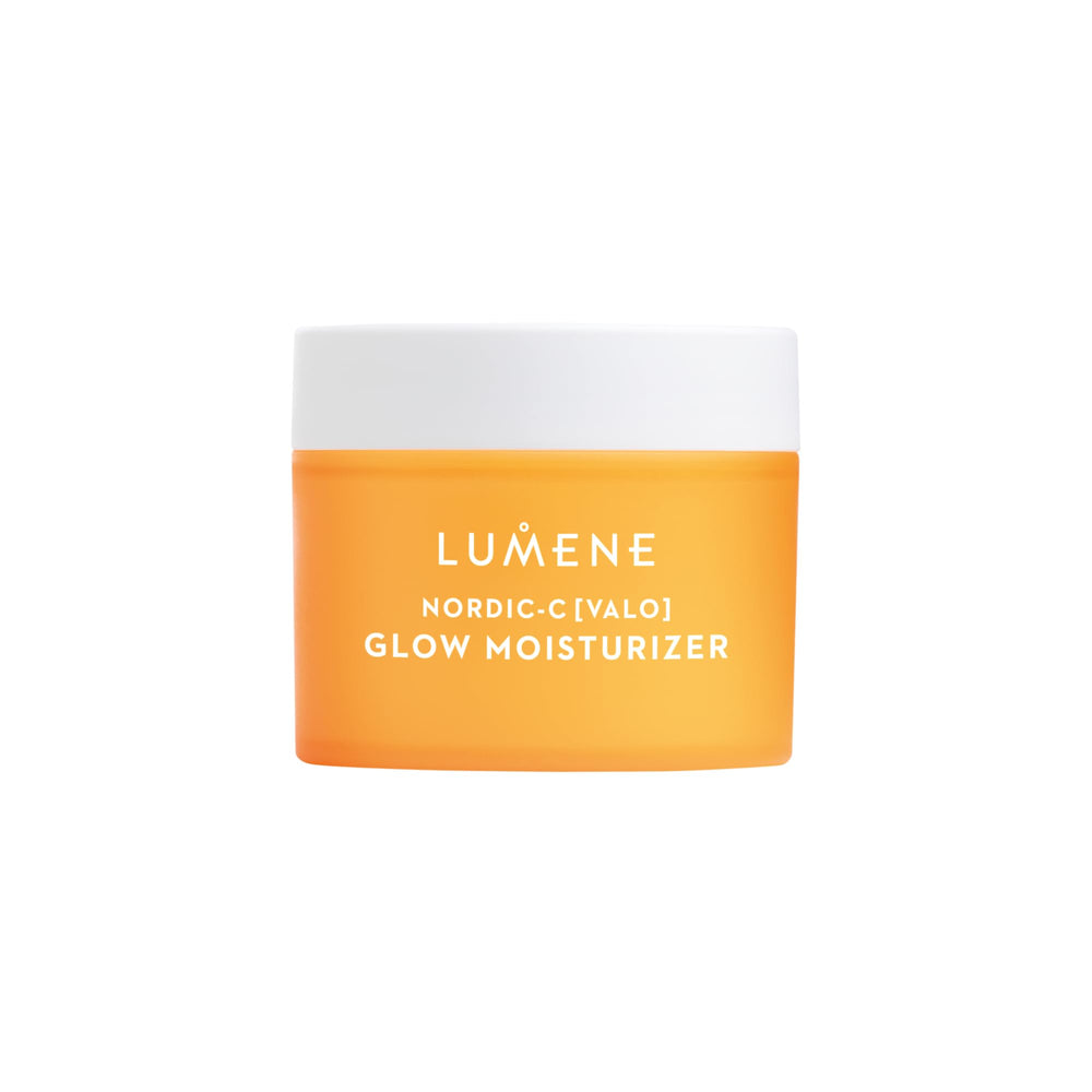 Lumene Nordic-C Valo Glow Moisturizer bottle showing radiance-boosting hydration.