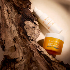 Close-up of Lumene Nordic-C Valo Glow Renew Night Cream with dewy finish.