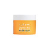 Lumene Nordic-C Valo Glow Renew Night Cream jar delivers rich overnight hydration.