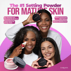 Luminance Milano Ultra Pink Powder Texture Closeup highlights micro-spheres for smooth, pore-blurred results