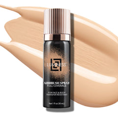 Luminess Airbrush Body Coverage close-up shows smooth, even finish for flawless skin.
