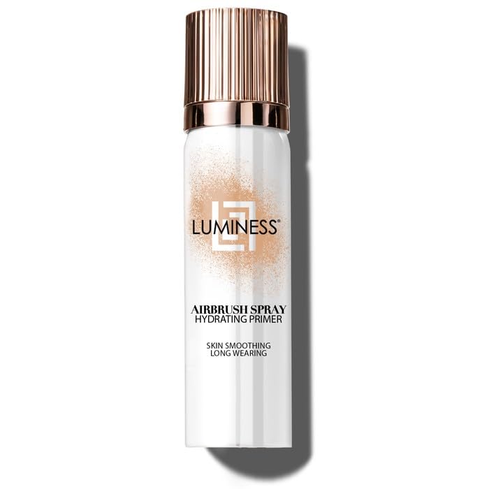 Luminess Airbrush Primer Hydrating Spray bottle ready for on the go priming