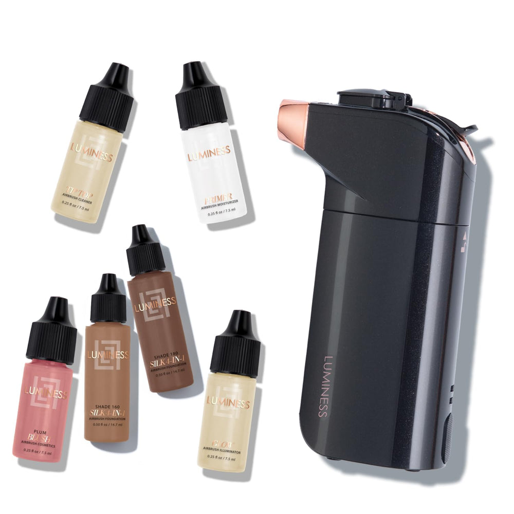 LUMINESS Breeze Duo device for quick, ultra-fine makeup application.