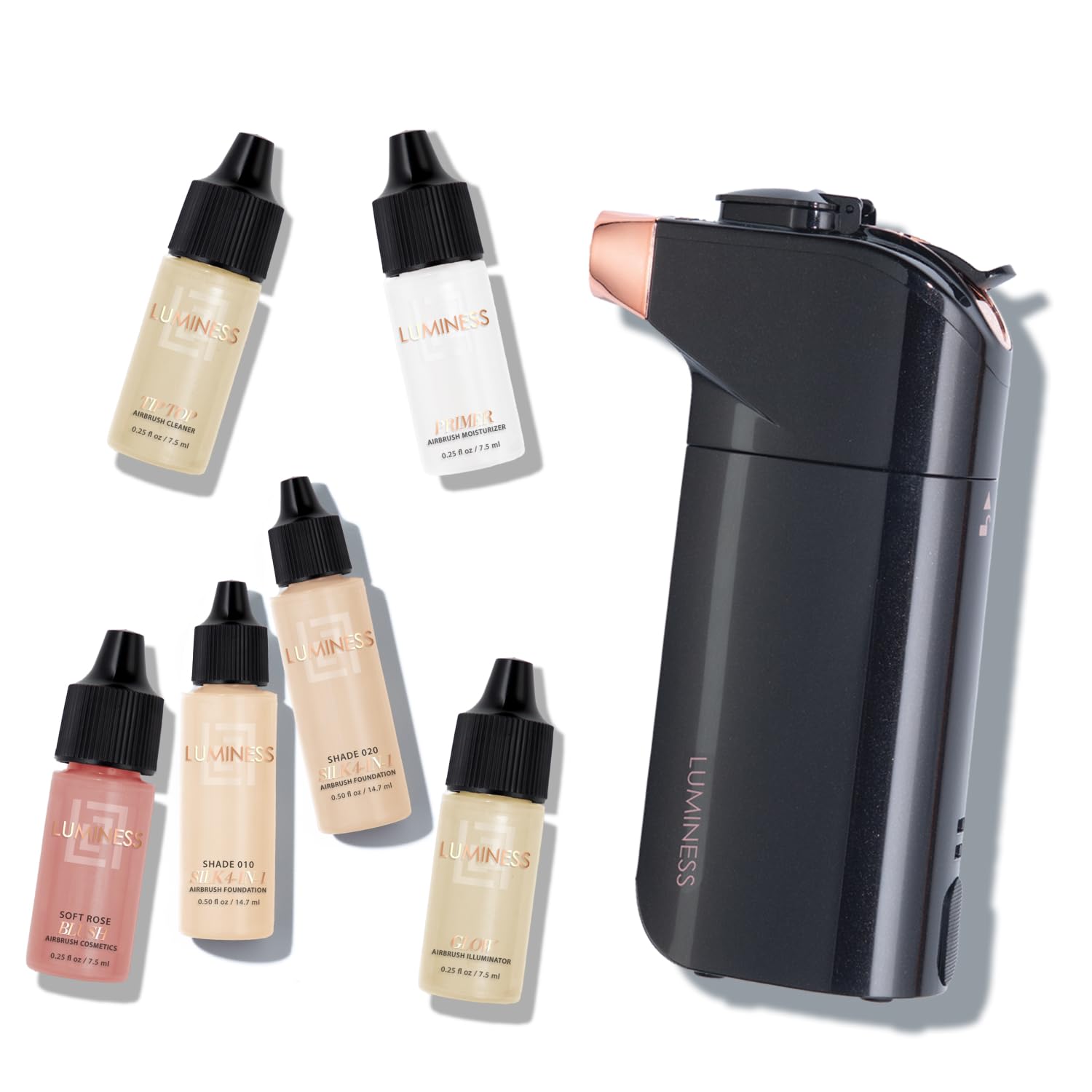 Luminess Breeze Duo device, cordless and portable for on-the-go airbrush makeup.