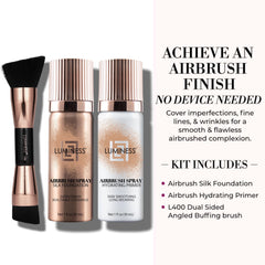 LUMINESS Buildable Coverage close-up showing layered application.