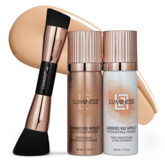 LUMINESS Silk Airbrush Foundation bottle demonstrating smooth, buildable coverage.