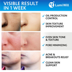 LUMI WILL Glycolic Pads 35% ingredients label highlights vitamins and botanicals