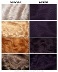 Lunar Tides violet shade with black undertones shimmer detail on hair