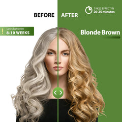 Lunory gray coverage result on hair showing even tone after use.